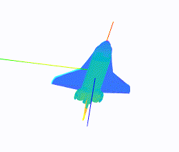 Aircraft orientation control animation.